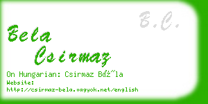 bela csirmaz business card